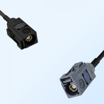 Fakra G 7031 Grey Female - Fakra A 9005 Black Female Cable Assemblies