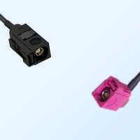 Fakra H 4003 Violet Female R/A Fakra A 9005 Black Female Cable