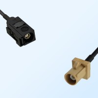 Fakra I 1001 Beige Male - Fakra A 9005 Black Female Cable Assemblies