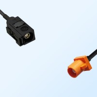 Fakra M 2003 Pastel Orange Male Fakra A 9005 Black Female Cable