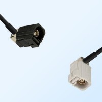 Fakra B 9001 White Female R/A Fakra A 9005 Black Female R/A Cable