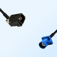 Fakra C 5005 Blue Male Fakra A 9005 Black Female R/A Cable Assemblies