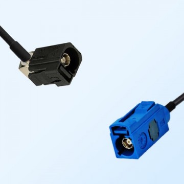Fakra C 5005 Blue Female Fakra A 9005 Black Female R/A Cable Assembly