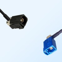 Fakra C 5005 Blue Female R/A Fakra A 9005 Black Female R/A Cable