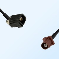 Fakra F 8011 Brown Male Fakra A 9005 Black Female R/A Cable Assemblies