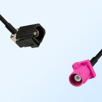 Fakra H 4003 Violet Male Fakra A 9005 Black Female R/A Cable Assembly