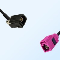 Fakra H 4003 Violet Female Fakra A 9005 Black Female R/A Cable