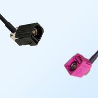 Fakra H 4003 Violet Female R/A Fakra A 9005 Black Female R/A Cable