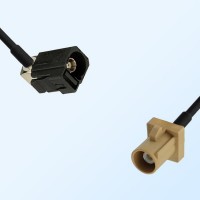 Fakra I 1001 Beige Male Fakra A 9005 Black Female R/A Cable Assemblies