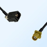 Fakra K 1027 Curry Male Fakra A 9005 Black Female R/A Cable Assemblies