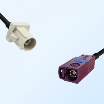 Fakra D 4004 Bordeaux Female Fakra B 9001 White Male Cable Assemblies