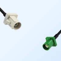 Fakra E 6002 Green Male - Fakra B 9001 White Male Cable Assemblies