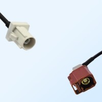 Fakra F 8011 Brown Female R/A Fakra B 9001 White Male Cable Assemblies