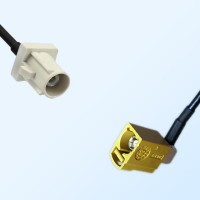 Fakra K 1027 Curry Female R/A Fakra B 9001 White Male Cable Assemblies