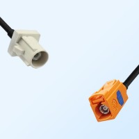 Fakra M 2003 Pastel Orange Female Fakra B 9001 White Male Cable