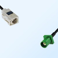 Fakra E 6002 Green Male - Fakra B 9001 White Female Cable Assemblies