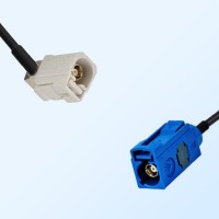 Fakra C 5005 Blue Female Fakra B 9001 White Female R/A Cable Assembly