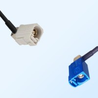 Fakra C 5005 Blue Female R/A Fakra B 9001 White Female R/A Cable