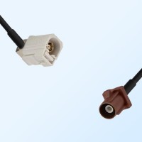 Fakra F 8011 Brown Male Fakra B 9001 White Female R/A Cable Assemblies