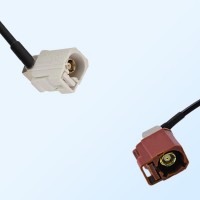 Fakra F 8011 Brown Female R/A Fakra B 9001 White Female R/A Cable
