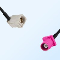 Fakra H 4003 Violet Male Fakra B 9001 White Female R/A Cable Assembly