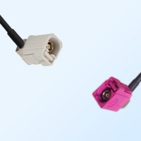 Fakra H 4003 Violet Female R/A Fakra B 9001 White Female R/A Cable