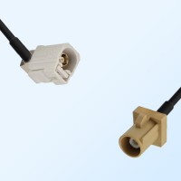 Fakra I 1001 Beige Male Fakra B 9001 White Female R/A Cable Assemblies