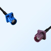 Fakra D 4004 Bordeaux Male - Fakra C 5005 Blue Male Cable Assemblies