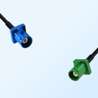 Fakra E 6002 Green Male - Fakra C 5005 Blue Male Cable Assemblies