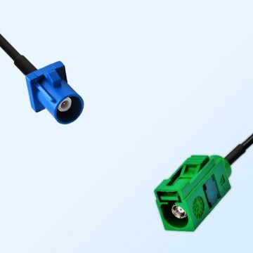 Fakra E 6002 Green Female - Fakra C 5005 Blue Male Cable Assemblies