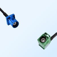Fakra E 6002 Green Female R/A Fakra C 5005 Blue Male Cable Assemblies