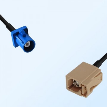 Fakra I 1001 Beige Female - Fakra C 5005 Blue Male Cable Assemblies