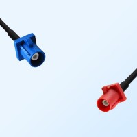 Fakra L 3002 Carmin Red Male - Fakra C 5005 Blue Male Cable Assemblies