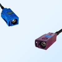 Fakra D 4004 Bordeaux Female Fakra C 5005 Blue Female Cable Assemblies