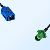 Fakra E 6002 Green Male - Fakra C 5005 Blue Female Cable Assemblies