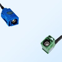 Fakra E 6002 Green Female R/A Fakra C 5005 Blue Female Cable Assembly