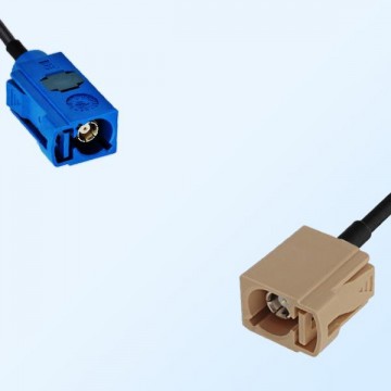 Fakra I 1001 Beige Female - Fakra C 5005 Blue Female Cable Assemblies