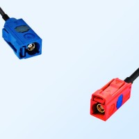 Fakra L 3002 Carmin Red Female Fakra C 5005 Blue Female Cable Assembly