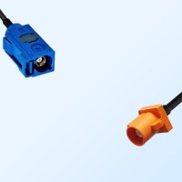Fakra M 2003 Pastel Orange Male Fakra C 5005 Blue Female Cable