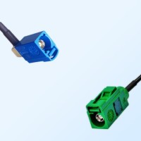 Fakra E 6002 Green Female Fakra C 5005 Blue Female R/A Cable Assembly