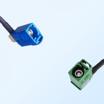 Fakra E 6002 Green Female R/A Fakra C 5005 Blue Female R/A Cable
