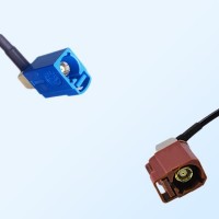 Fakra F 8011 Brown Female R/A Fakra C 5005 Blue Female R/A Cable