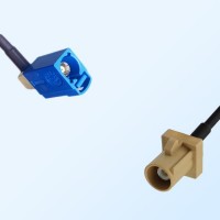 Fakra I 1001 Beige Male Fakra C 5005 Blue Female R/A Cable Assemblies