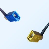 Fakra K 1027 Curry Female R/A Fakra C 5005 Blue Female R/A Cable