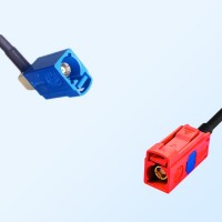Fakra L 3002 Carmin Red Female Fakra C 5005 Blue Female R/A Cable