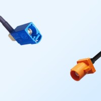 Fakra M 2003 Pastel Orange Male Fakra C 5005 Blue Female R/A Cable