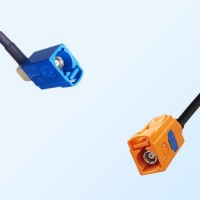Fakra M 2003 Pastel Orange Female Fakra C 5005 Blue Female R/A Cable