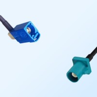 Fakra Z Water Blue Male Fakra C 5005 Blue Female R/A Cable Assemblies