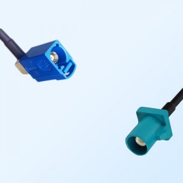 Fakra Z Water Blue Male Fakra C 5005 Blue Female R/A Cable Assemblies