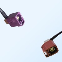 Fakra F 8011 Brown Female R/A Fakra D Bordeaux Female R/A Cable
